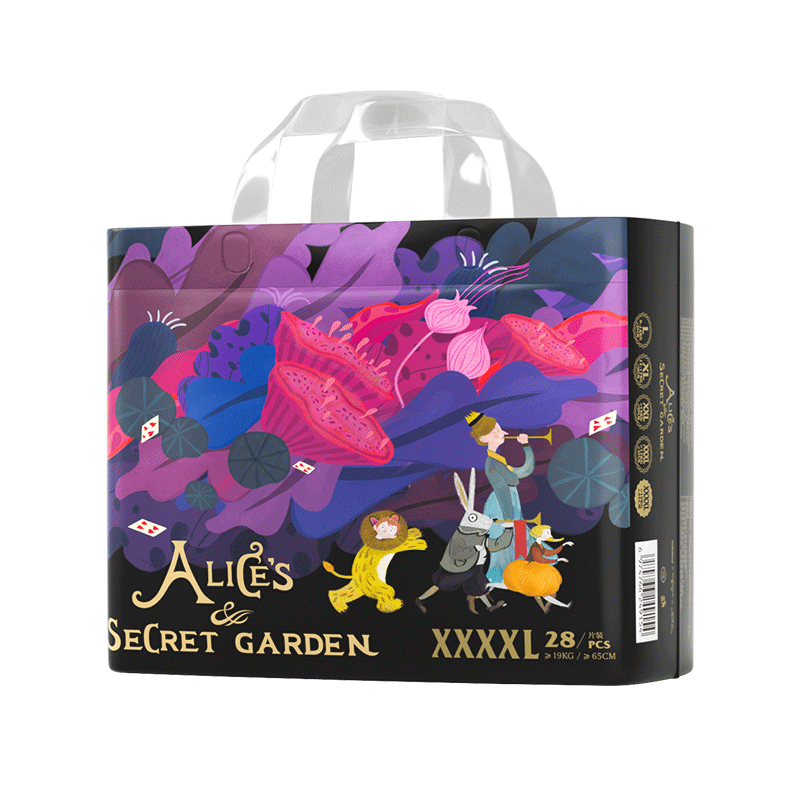 Bebetour Alice in Wonderland Pull-Up Diapers 4XL 28 Pieces (19kg And Above) Comfortable [Brand Direct Supply, Safe Quality]