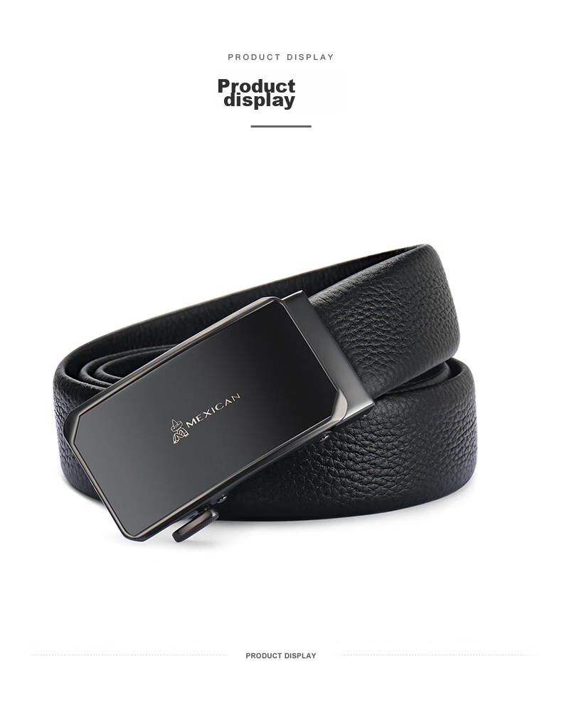 MEXICAN Top-Grain Leather Belt with Automatic Buckle, Zodiac Year Men's Waistband, Wedding Gift, Birthday Present for Boys And Fathers 11