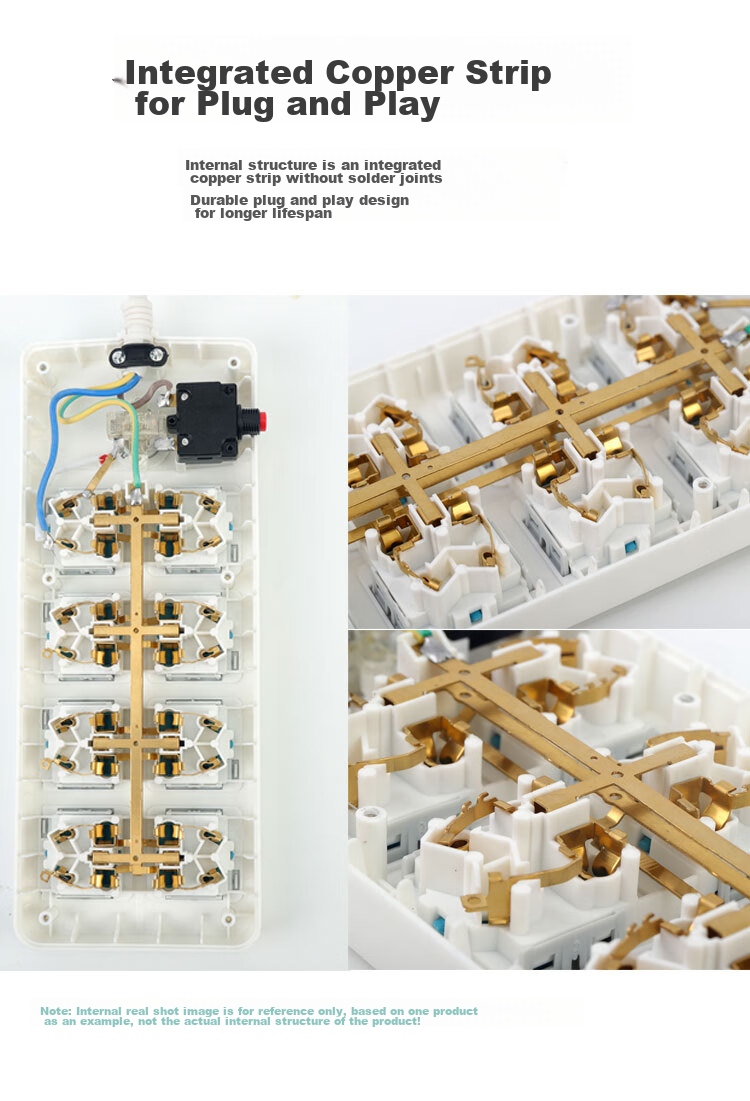 Zidantou Super Power Protection, New National Standard Safe Socket/power Strip/extension Cord, 10 Outlets, Total Length 4.8 Meters, TS-026c 10
