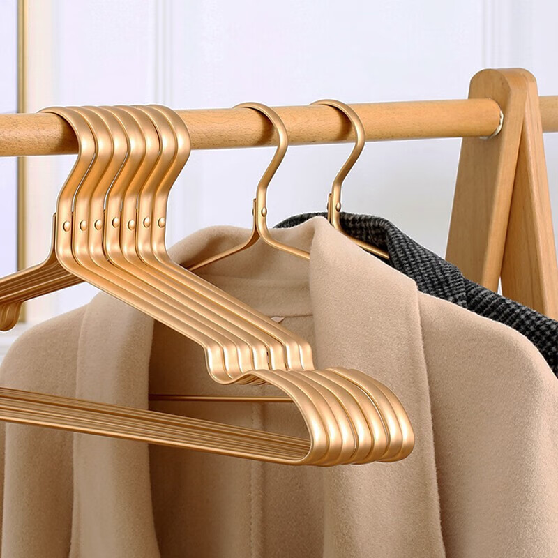 Fanyejia Space Aluminum Alloy Hangers, Set of 10, Non-Slip, Seamless Clothes Hangers for Home Use, Suitable for Both Wet And Dry Drying, Garment Support Hangers