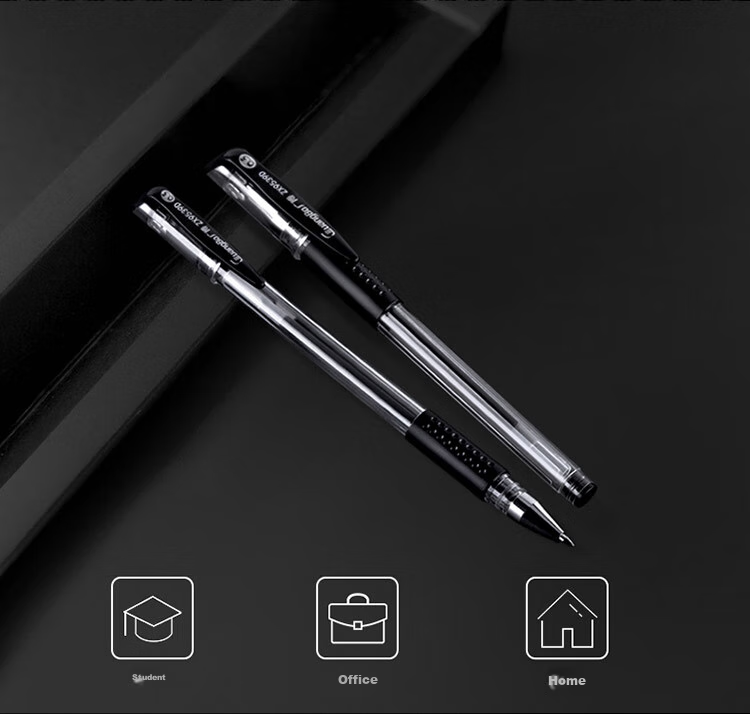 GuangBo Gel Pen Signature Pen, 0.5mm Black Bullet Tip, Soft Grip, Pull-Cap, Classic Office Business Signature Pen Stationery, Pack of 12, ZX9009D 5