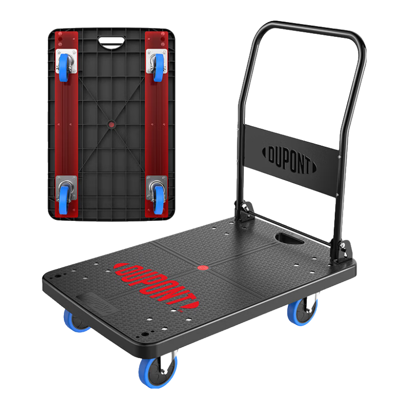 DU PONT Nai'an Series Flatbed Cart, Foldable Trolley, Express Delivery Transport Trailer, Load Capacity 800 Jin, Upgraded to 160km Range
