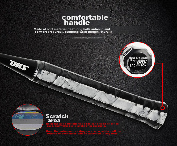 DHS Badminton Racket Pair Training Competition Adult Children Student Anti-Wear Groove Racket JS02 with 3 Shuttlecocks And Grip Tape 10