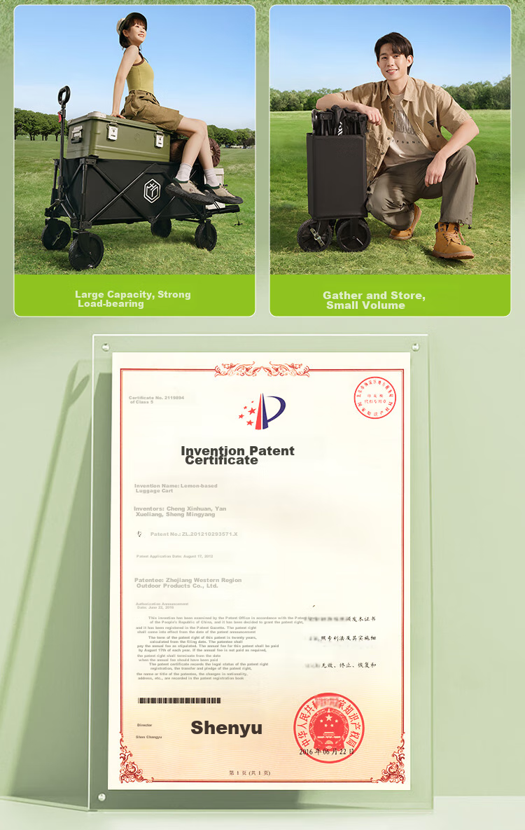 JD Original Compact Outdoor Camping Cart PRO Folding Small Cart, Campsite Trolley, Picnic And Market Stall Cart with Double Brakes And Rear Opening Door 5