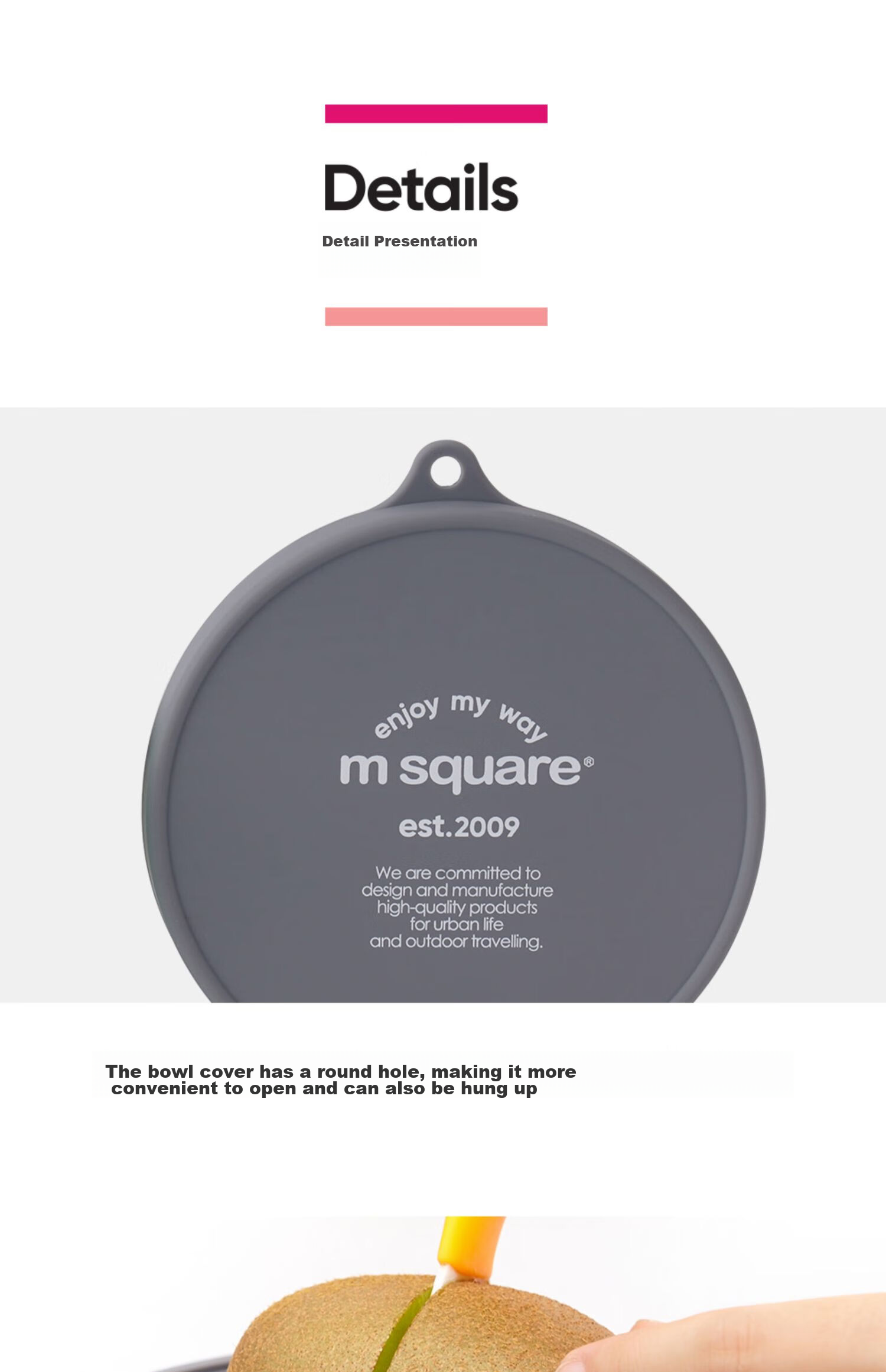 M Square Folding Bowl Portable Travel Silicone Cup Bowl Food-Grade Ramen Bowl Camping Picnic Baby Bowl Blue Large Bowl 20
