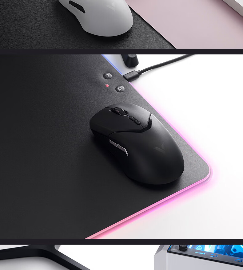 Rapoo VT9PRO V2 Large Hand Wireless/Wired Dual-Mode Gaming Mouse Lightweight PAW3955 Engine Delta Operation FPS PUBG Esports Black White 23