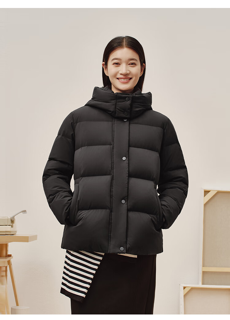 JD Original down Jacket for Women, 90% Duck Down, Puff Mid-Length Style, Fashionable Versatile, Winter New Thick Coat, Pure Gray, Size L 17