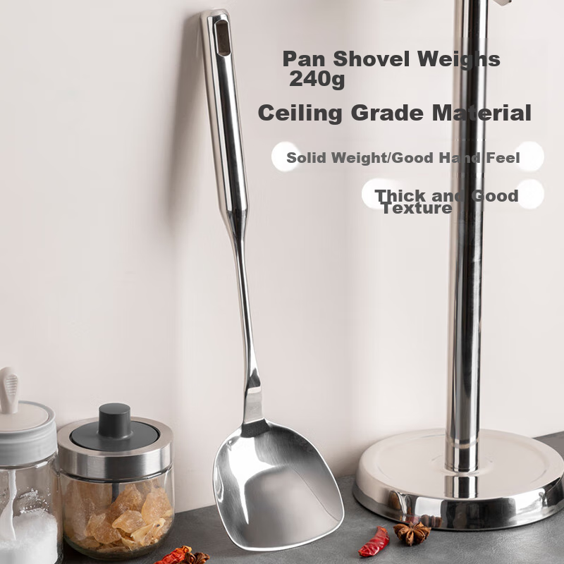 Banwushenghuo 304 Stainless Steel Spatula, Cooking Spatula, Wok Turner, Kitchen Utensil for Home Use, Cast Iron Pan, Specialized Cooking Spatula for Iron Pans