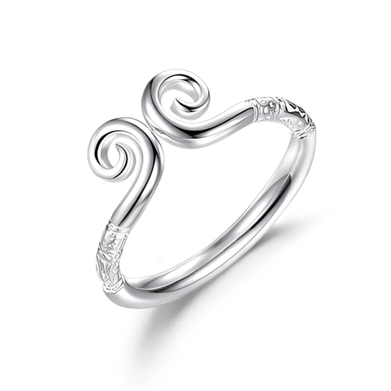 MANHE S999 Sterling Silver Adjustable Ring for Men, Trendy Open-End Ring, Birthday And Valentine's Day Gift for Boyfriend Or Husband