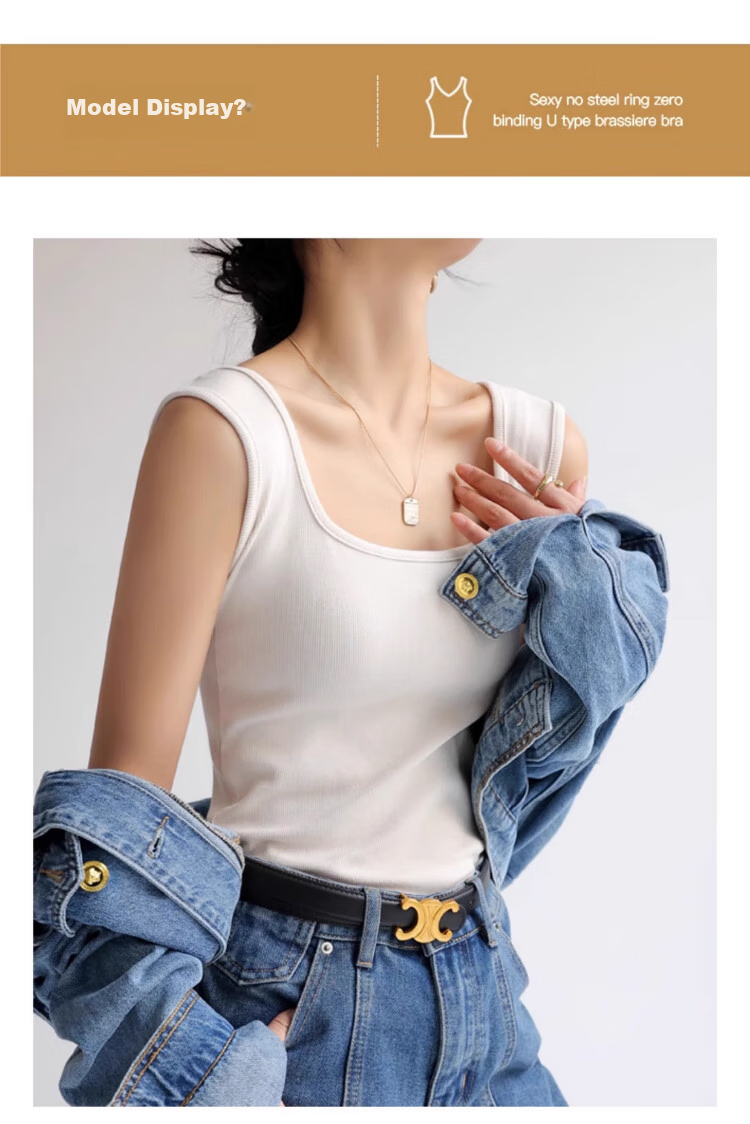 XUEXIMAN Women's Camisole Tank Top, Autumn And Winter Sexy Inner Wear, Solid Color Thin Base Layer, Beautiful Back Design, Inner Wear And Outer Wear Top, XL 14