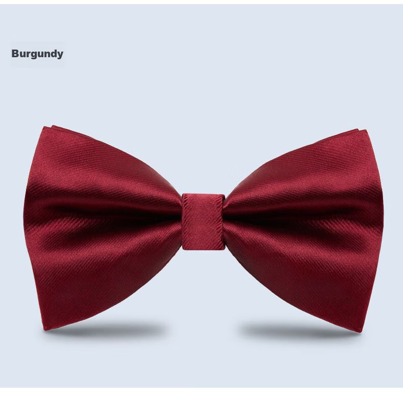 Luomeng Men's Bow Tie, Formal Wear for Groom's Wedding, Fashionable Bow Tie, Solid Color Bow Tie, Navy Blue 14