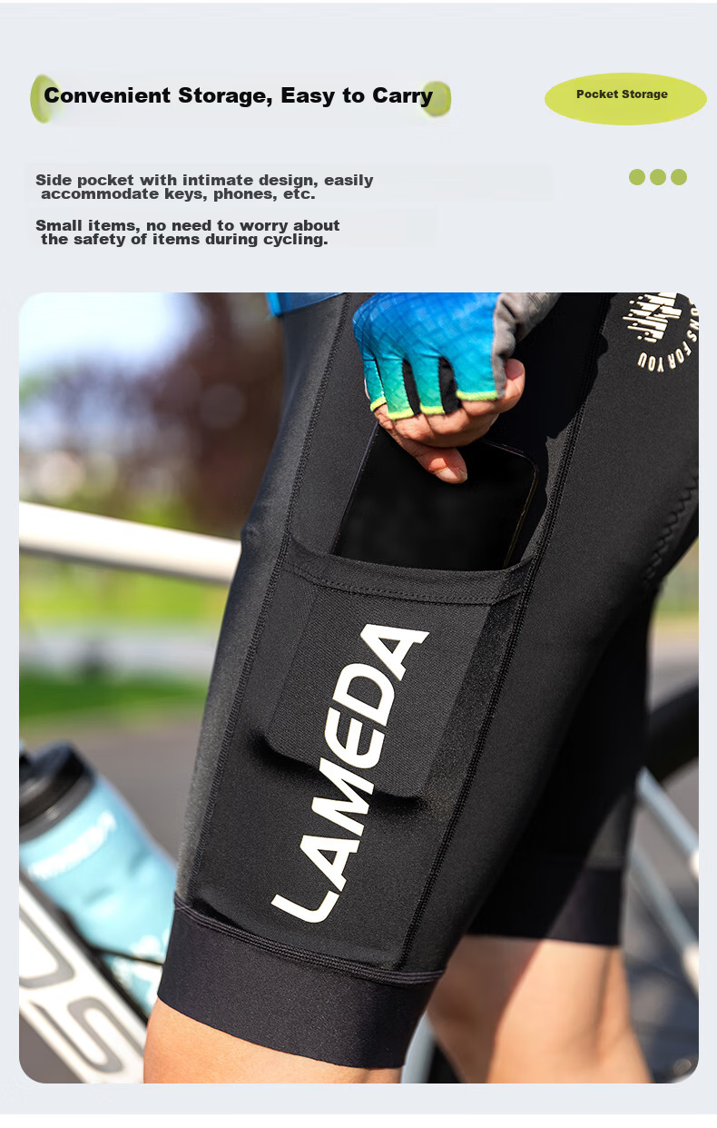 Lameda Cycling Jersey, Road Bike Riding Pants for Men, Summer Long Cycling Trousers, Side Pockets, Professional Bib Shorts, Riding Pants, Jifeng 5
