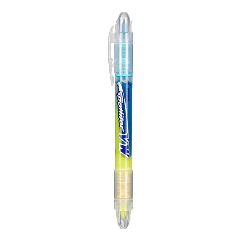 PILOT [Best-Selling Product] Dual-Tip Marker Pen, Straight Liquid Fluorescent Pen, Highlighting Pen for Students, SVW-15SL Dual-Tip Fluorescent Pen-Yellow/blue, 3mm Yellow/blue, Single Piece