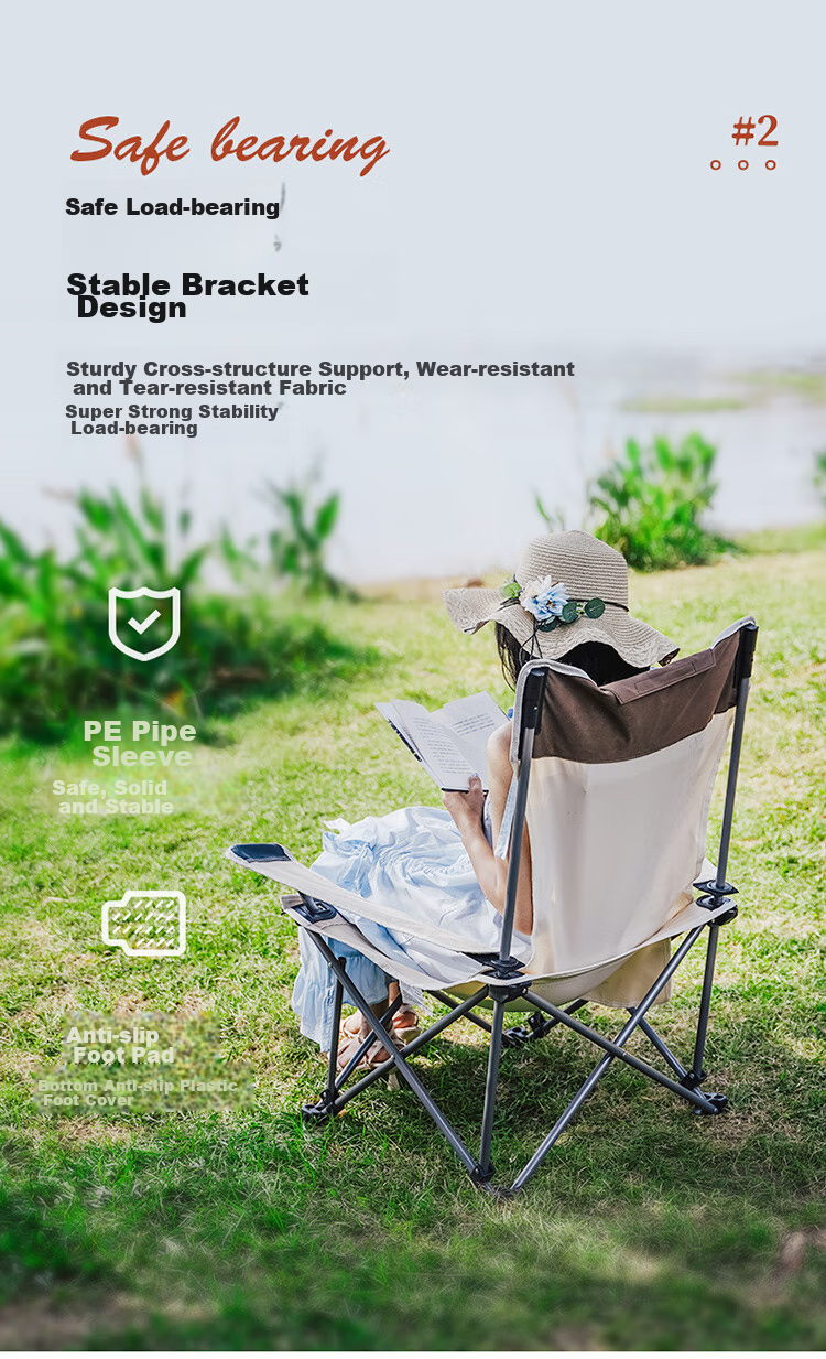 TAN XIAN ZHE Outdoor Folding Chair, Portable Camping Beach Chair, Home Nap Chair, Director's Chair, Ultra-Light Fishing Chair 3