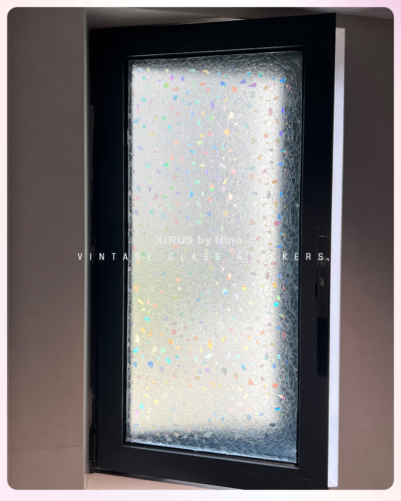 Xiruo Frosted Glass Film Privacy Non-Transparent Bathroom Balcony Window Anti-Peeping Film Rainbow Glass Sticker 0.9*2m 11