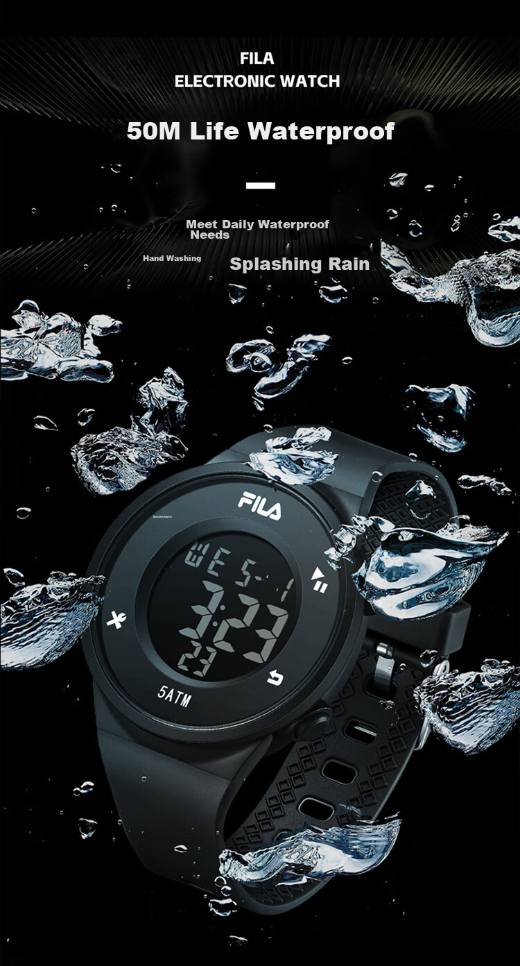 FILA Electronic Watch, Luminous Digital Watch, Sports Watch, Student Watch, Exam Watch for Middle And High School Students, 6557-017 8