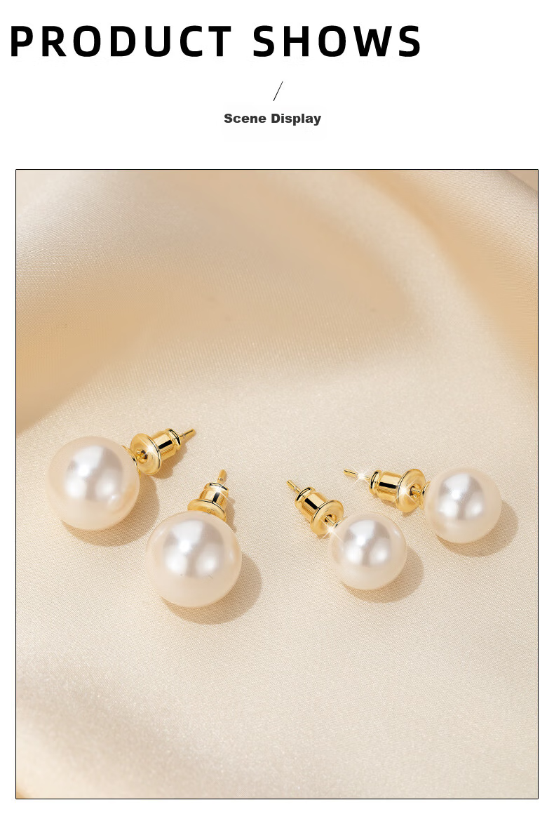 Qlady Pearl-Like Silver Stud Earrings for Women, Elegant And High-End Feel, New 2024 Silver Needle Ear Jewelry, Birthday Gift 5