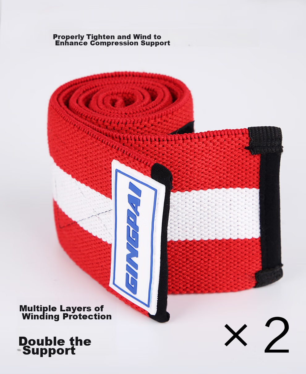 Gingpai Sport Fitness Elbow Brace for Men And Women, Sports Support, Weightlifting Strength Training Bench Press Power Bandage, Red And White Two-Pack 5