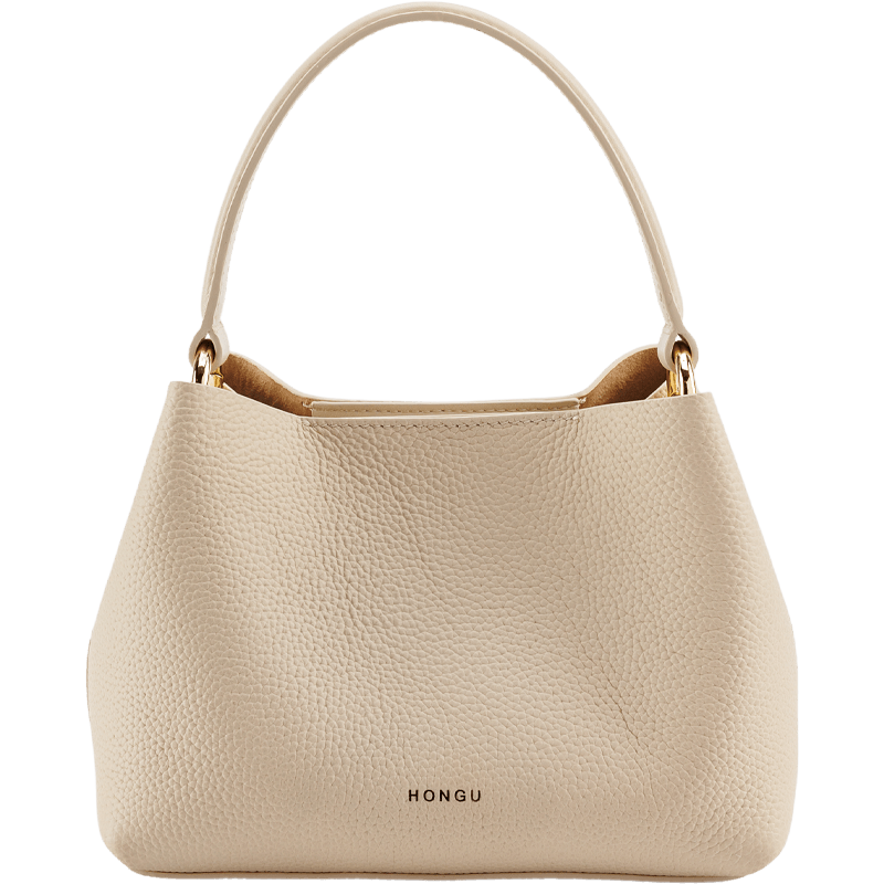 HONGU Women's Handbag, High-Quality Cowhide Leather, Fashionable Shoulder Tote Crossbody Bag, Versatile Bucket Bag, Birthday Gift for Girlfriend