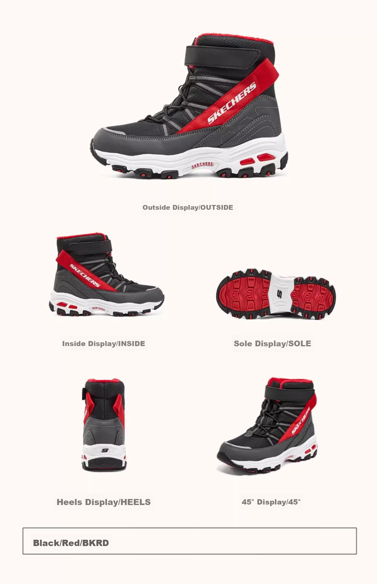 Skechers Children's Fleece-Lined Boots, Warm Cotton Shoes, High-Top Short Boots for Boys And Girls, Fleece-Lined Snow Boots, 660092L 22