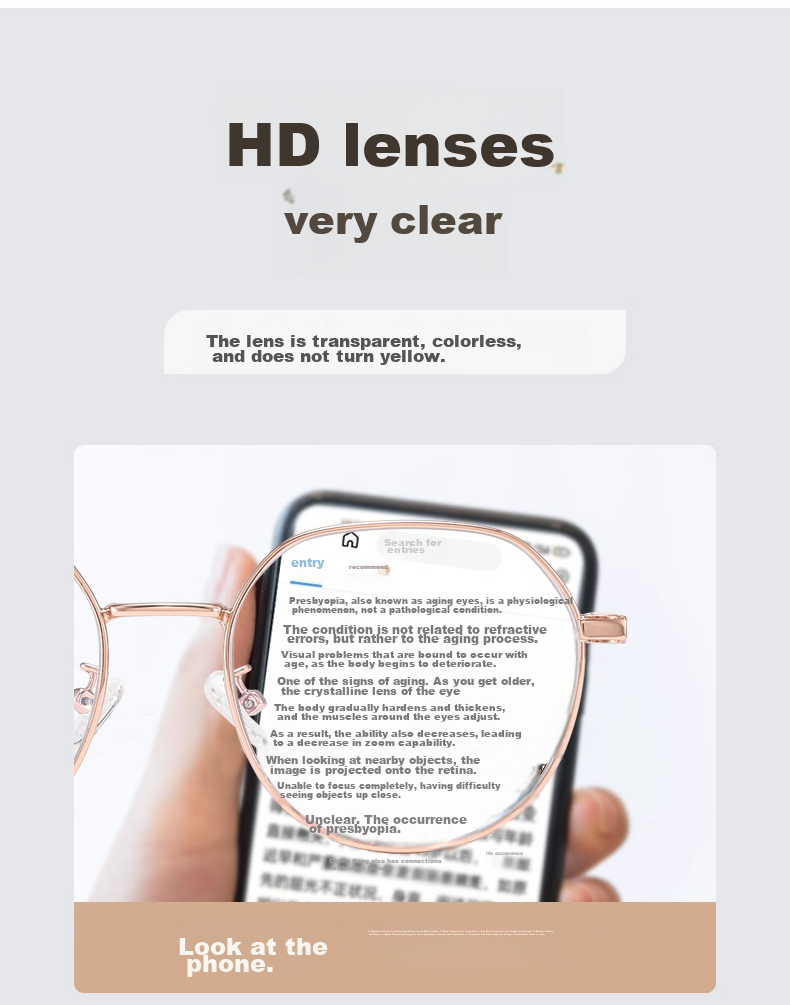 LESCA LUNETIER Reading Glasses for Women, High-End Fashion Resin, Lightweight Anti-Blue Light Fatigue, High-Definition Stylish Presbyopic Glasses for Elderly 9