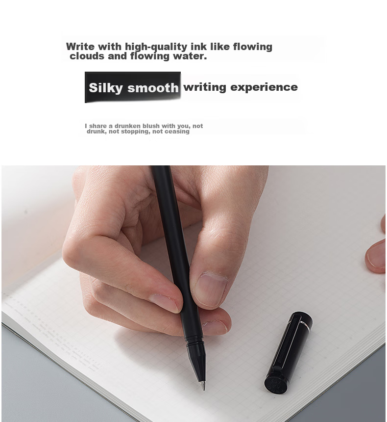 HERO Gel Pen A206 Black Metal 0.5mm Student Stationery Gel Pen, Signature Pen, Ink Pen Three-Pack 4