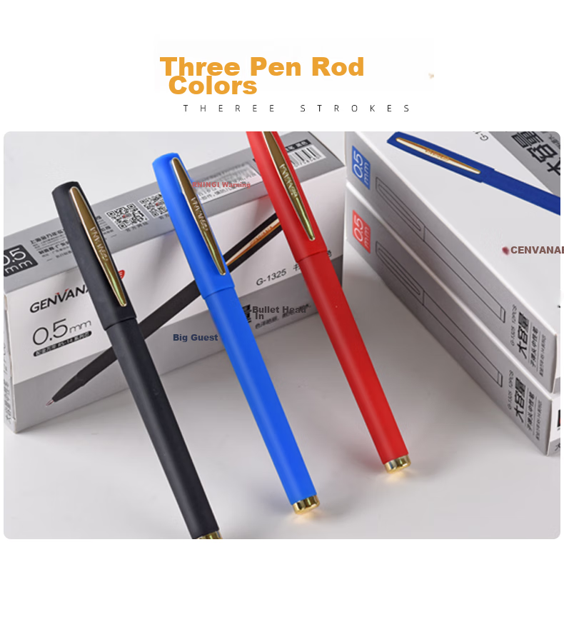 Genvana [12 Large Capacity] Stationery 0.7mm Black Gel Pen, Signing Pen, Wear-Resistant Tip Office Signing Pen Frosted Barrel Gel Pen G-1327 6
