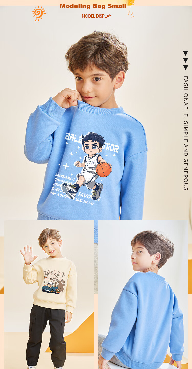 Baleno Boys' Fleece-Lined Sweatshirt, Winter Wear for Older Children, Warm Pullover Jacket, Children's Thick Casual Outerwear for Winter 13