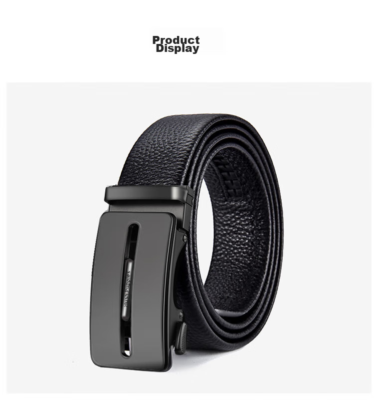 Hush Puppies Leather Belt for Men with Automatic Buckle, Top-Grain Cowhide High-End Gift Box Birthday Present for Boyfriend 8