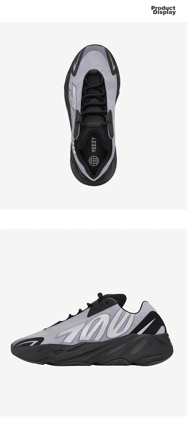 Adidas YEEZY 700MNVN Lavender Coconut, Unisex Sports Casual Shoes GW9526, Size 38.5 5