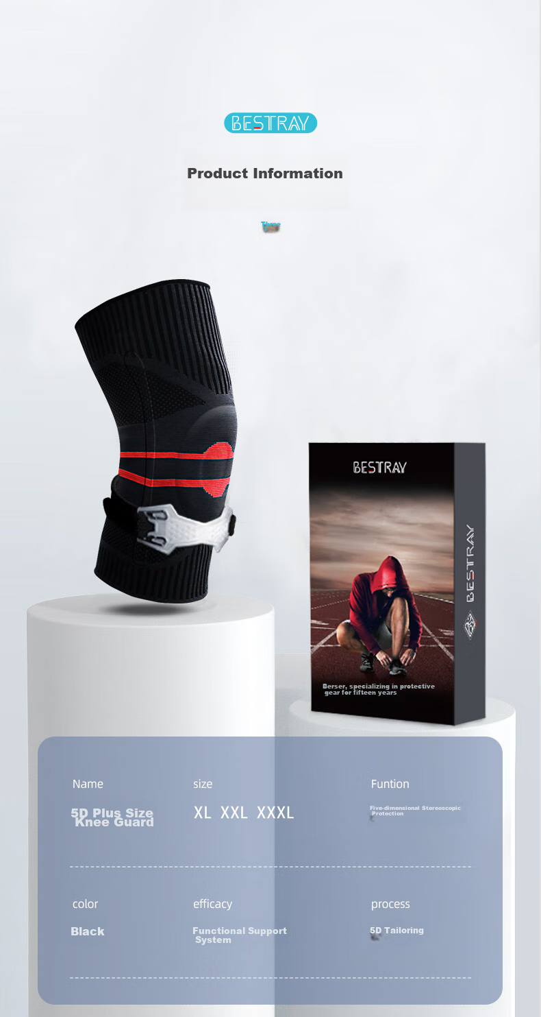 Bestray 5D Heavy-Duty Knee Brace for Overweight, Plus Size, Extra Thick Leg, 200 Jin And Above, Meniscus Support for Sports, Running, Basketball Specific 14