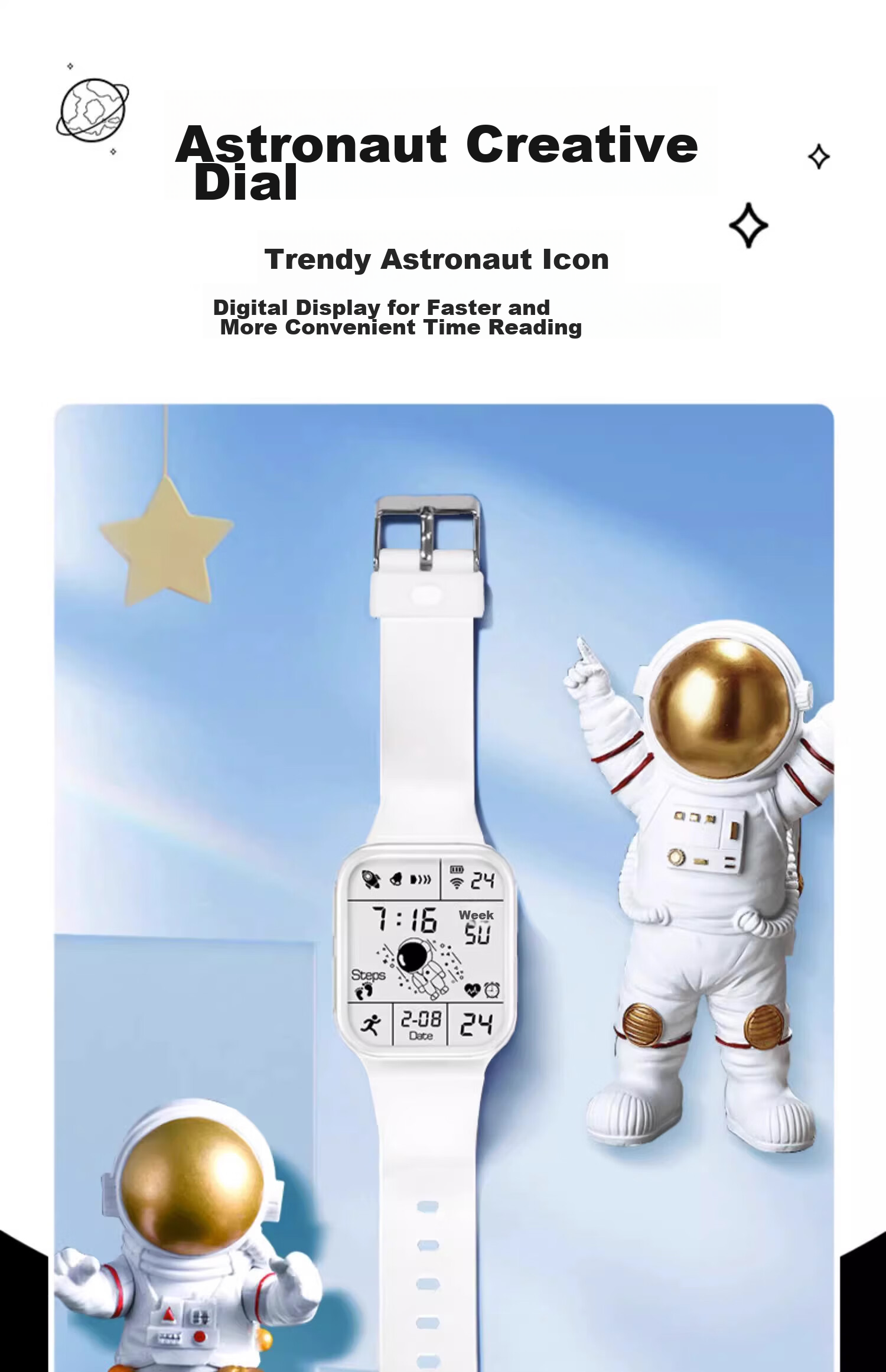 MAX-G Full-Screen Watch for Teenagers, Middle School Students, Girls, Boys, Electronic Watch with Waterproof, Luminous, Multifunctional Sports Design for Childre 6