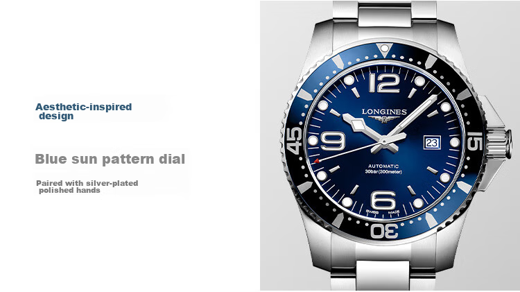 LONGINES Swiss Watch, Conquest Diving Series, Men's Steel Strap Mechanical Watch L37424566 10