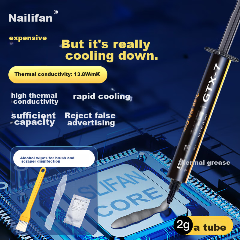 Shilifan Thermal Paste, Heat Dissipation Silicone Grease, for Laptop CPU Graphics Card And Mobile Phone Chips, Thermal Conductivity Coefficient 17.2 (W/m·K), 2g*1