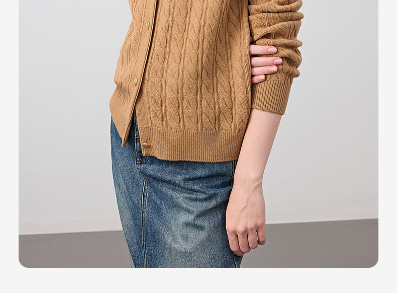 Navigare Italian Small Sailboat Autumn And Winter Women's All-Wool Jacket, Cable Knit Sweater Cardigan 2334094508 M 48