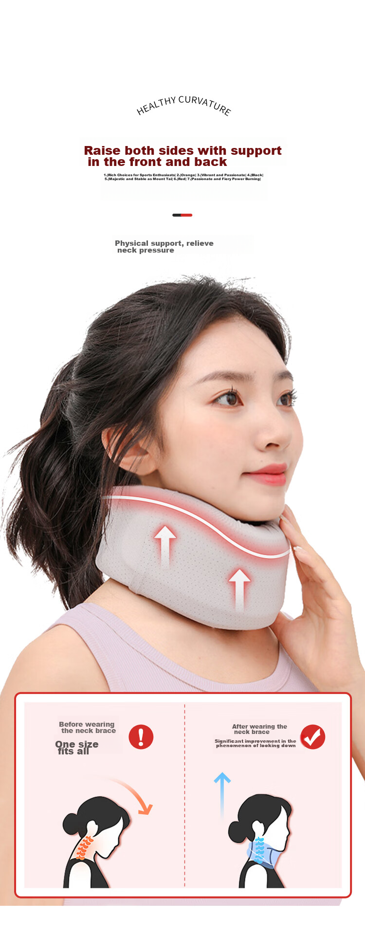 Guifeng Office Neck Support, Cervical Pillow, Anti-Forward Head Posture, Neck Protection, Forward Tilt Support, Breathable Cervical Pillow, Size M 4