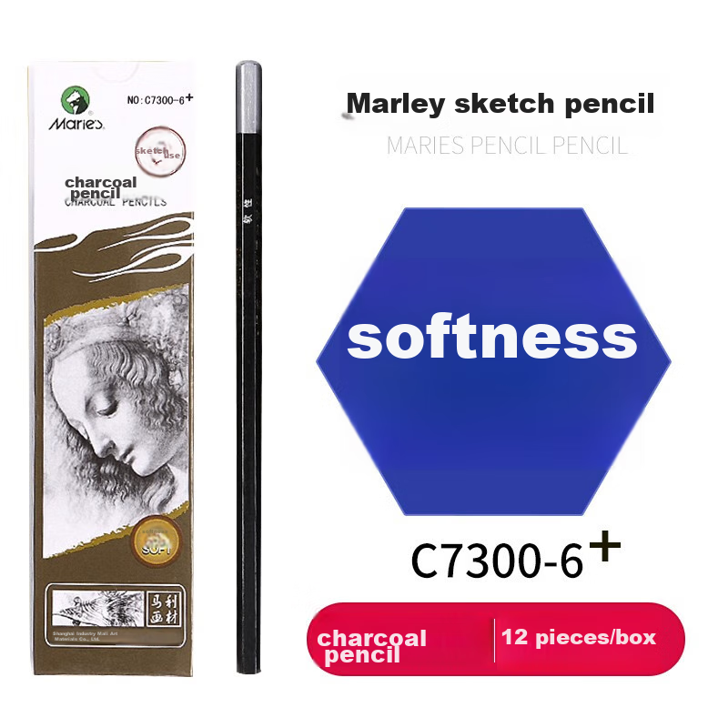 Marie's Soft Sketching Pencils, 12-Pack, Drawing Pencils for Art, Soft to Medium-Hard Carbon Pencils, Student Beginner Exam Drawing Special C7300 Sketching, Marker Drawing