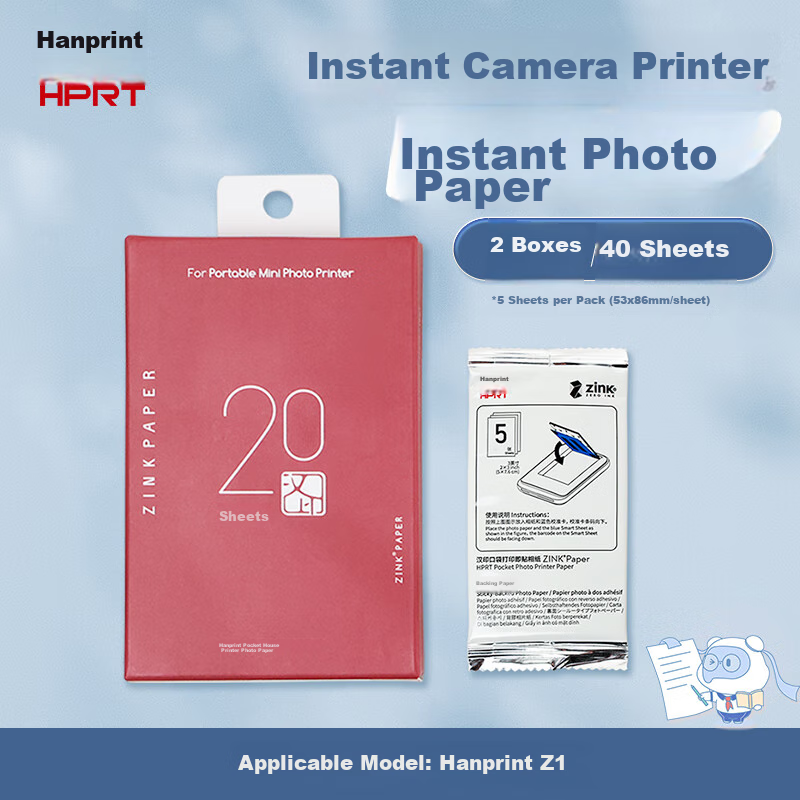 Портативная мини-камера HPRT Z1 с функцией печати, карманный цветной фотопринтер, специальная клейкая пленка, совместимая с моделью Z1