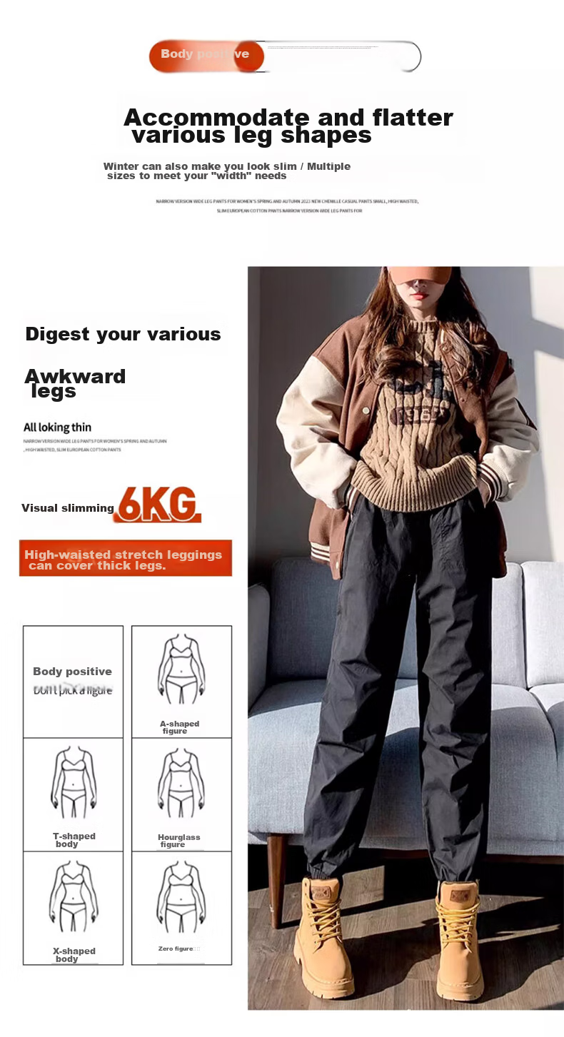 LangSha Women's Workwear down Pants [26 Autumn And Winter New Arrival], Outer Wear White Duck Down Pants, Cold-Resistant Cotton Pants, Northeast Extra Thick Warm Pants 17