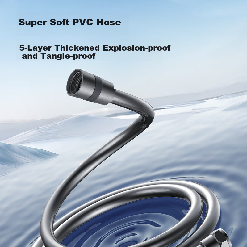 Душевая лейка SUPOR Six-Function Pressurized Handheld Shower Head с большой панелью, насадкой-распылителем и насадкой для купания, серая, размер S