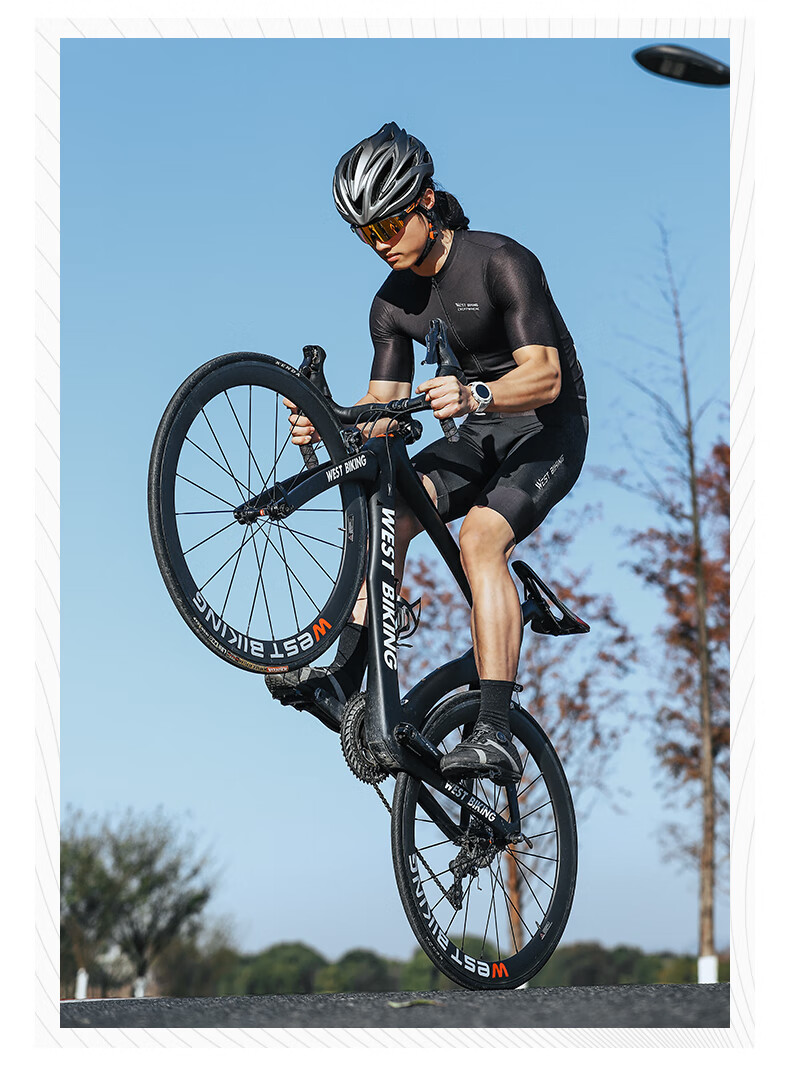 WestBiking Summer Cycling Jersey Short Sleeve Top, Black, M 9