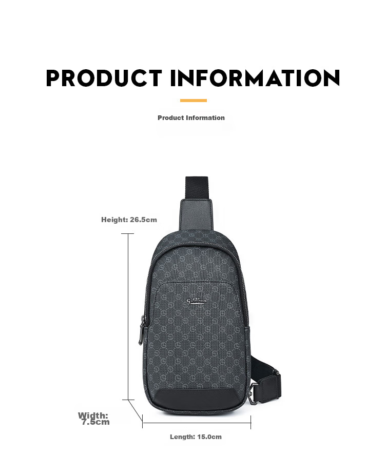 Goldlion Shoulder Crossbody Bag, Chest Pack, Casual Vertical Style, Large Capacity Men's Bag, Birthday Gift 12