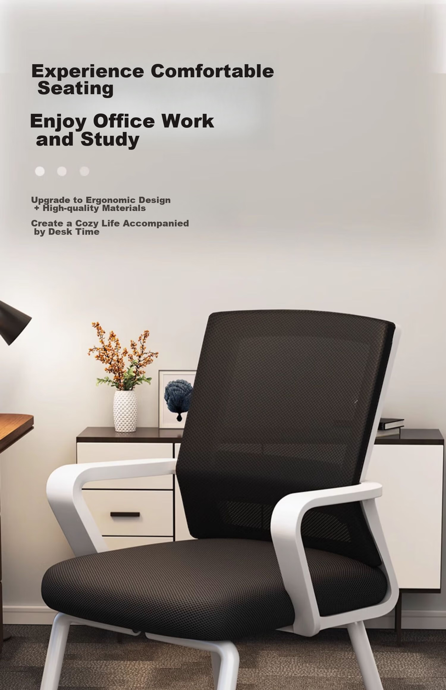 Chibailun Computer Chair, Conference Office Chair, Home Student Study Chair, Dormitory Chair with Backrest, Bow-Shaped Chair, Ergonomic Chair 1