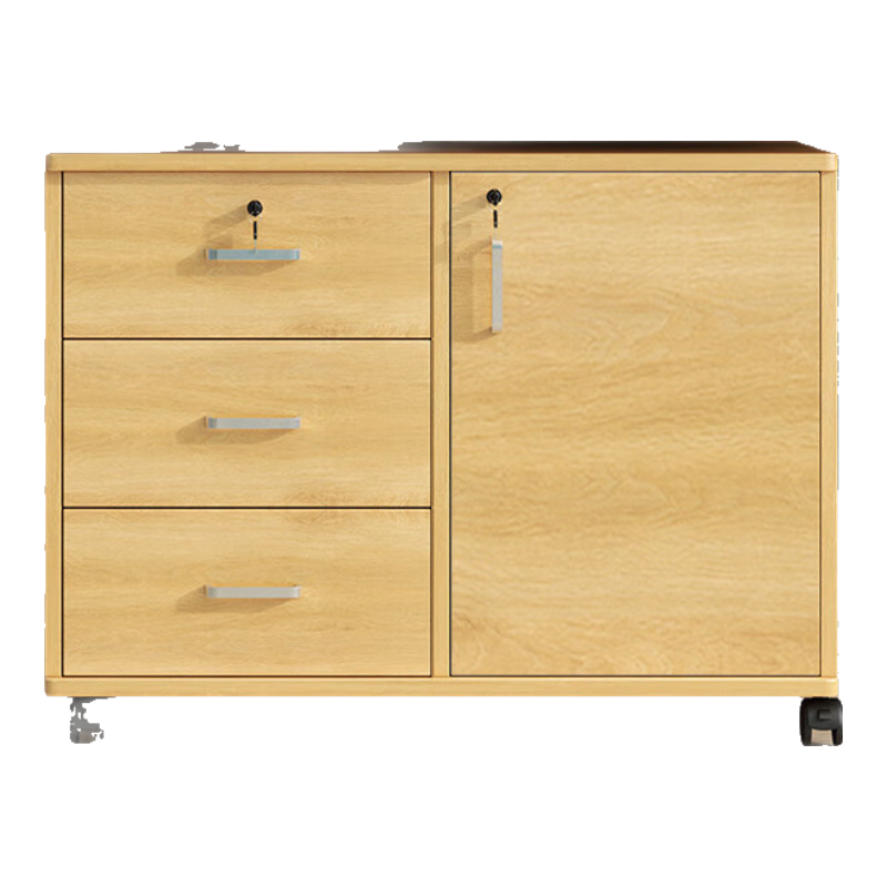 OLENOUFENG File Cabinet, Office Under-Desk Low Cabinet, Document Storage Cabinet with Lock, Storage Locker, Movable Small Cabinet