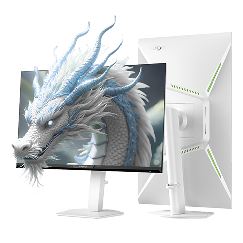 AMZFAST 24.5-inch 2K 320Hz Full-Power Gaming Monitor FastIPS Hardware Low Blue Light HDR400 Adjustable Rotating Computer White Xunlong Pro G25F6W