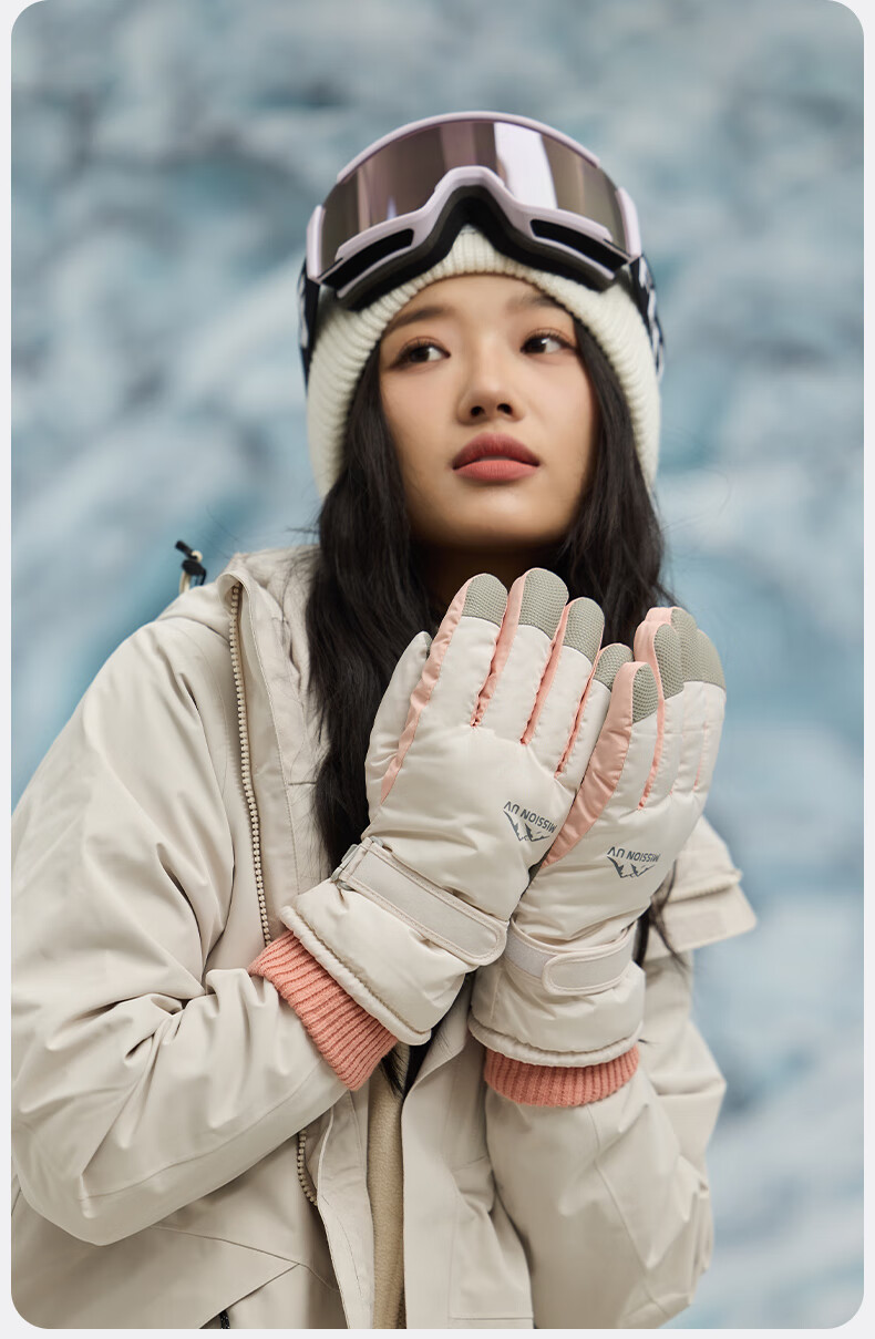 MISSION UV Ski Gloves for Women, Winter Thickened Fleece-Lined Windproof Cold-Resistant Water-Repellent Autumn And Winter Cycling Touchscreen Warm Gloves 11