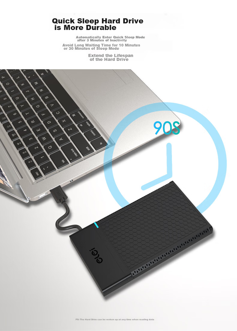 Elei External Hard Drive Enclosure, 3.5-Inch Hard Drive Docking Station, Laptop And Desktop External Case, Mechanical USB 3.0 Hard Drive Enclosure for Solid State Drives 6