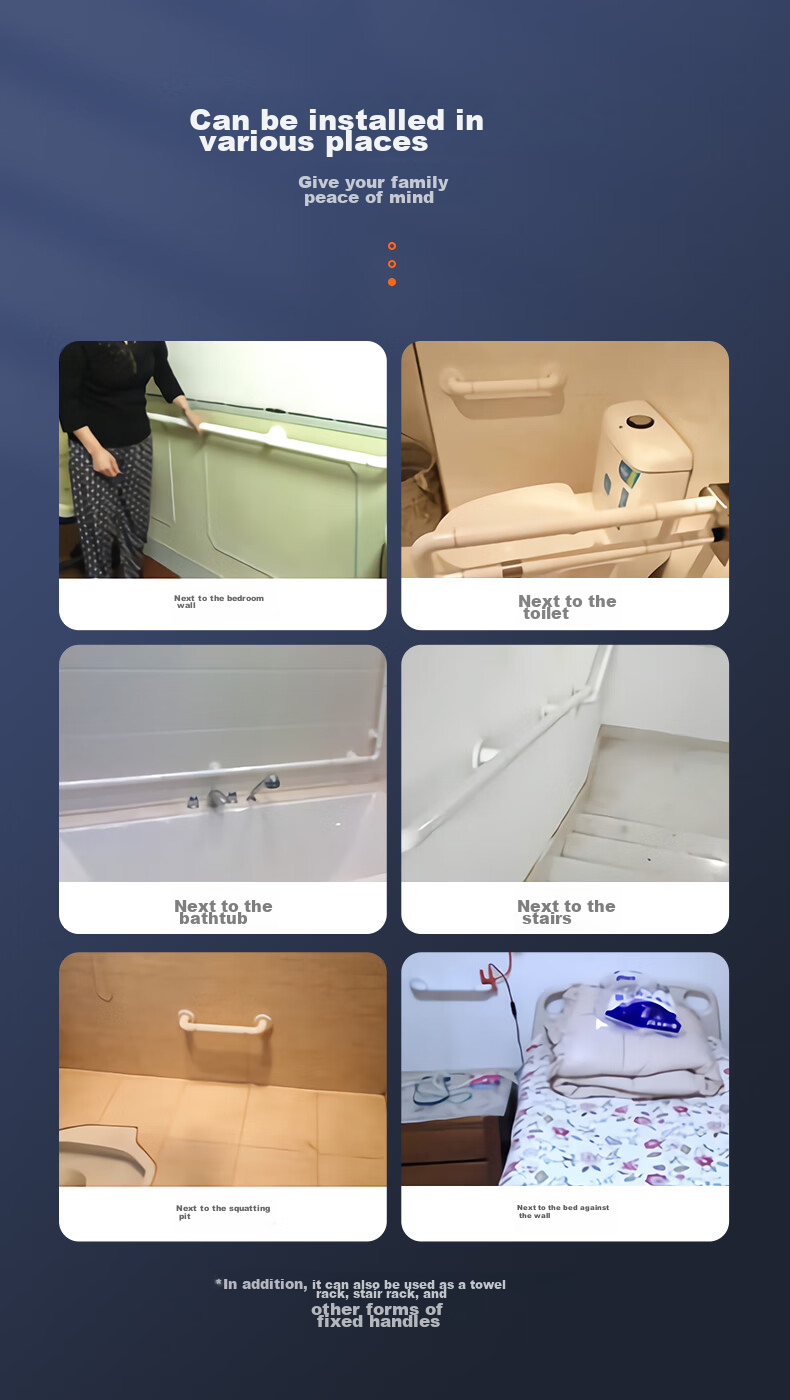 Muvi Barrier-Free Bathroom Toilet Handrail, Elderly Safety Handrail Railing, Specialized Bathroom Toilet Anti-Fall Lifting Device 12