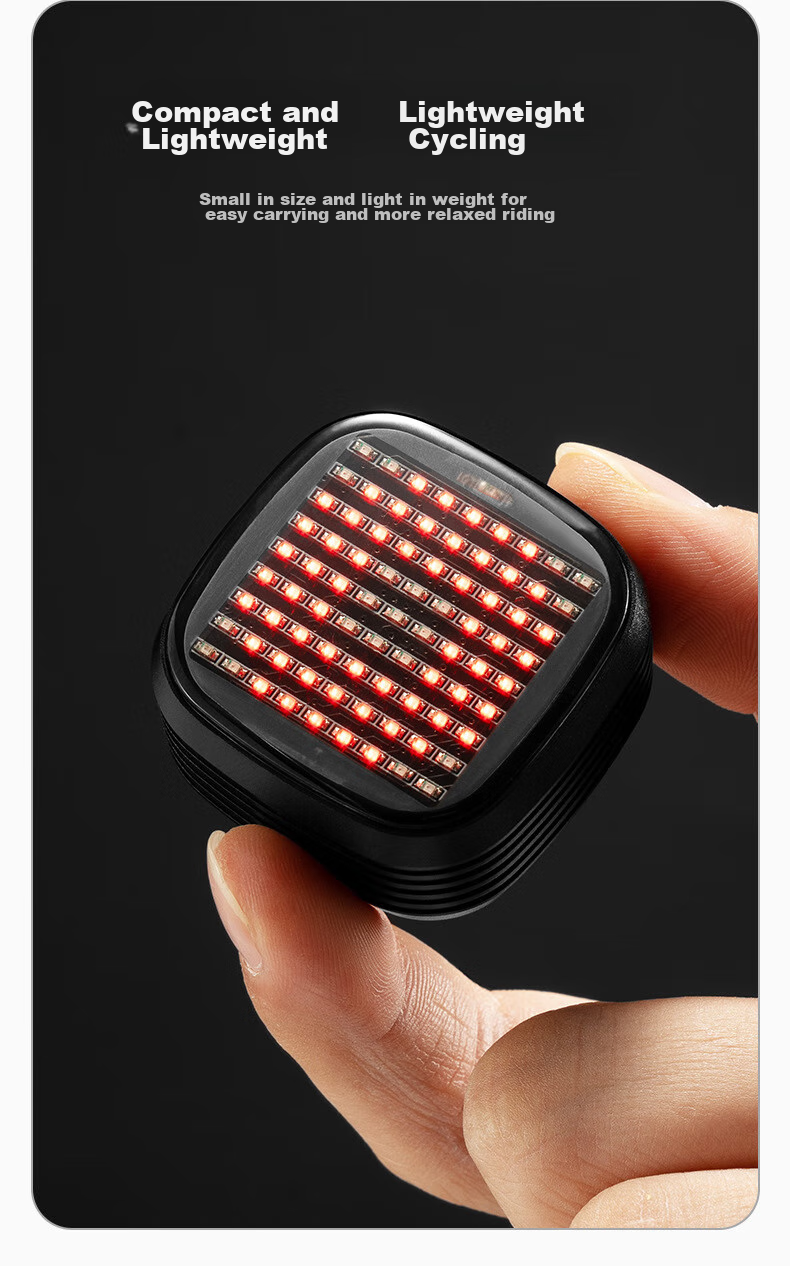 ROCKBROS Bicycle Taillight with Smart Frequency Matching And Brake Sensing, 12 Light Modes, Mountain And Road Bike Night Riding Equipment R7 15