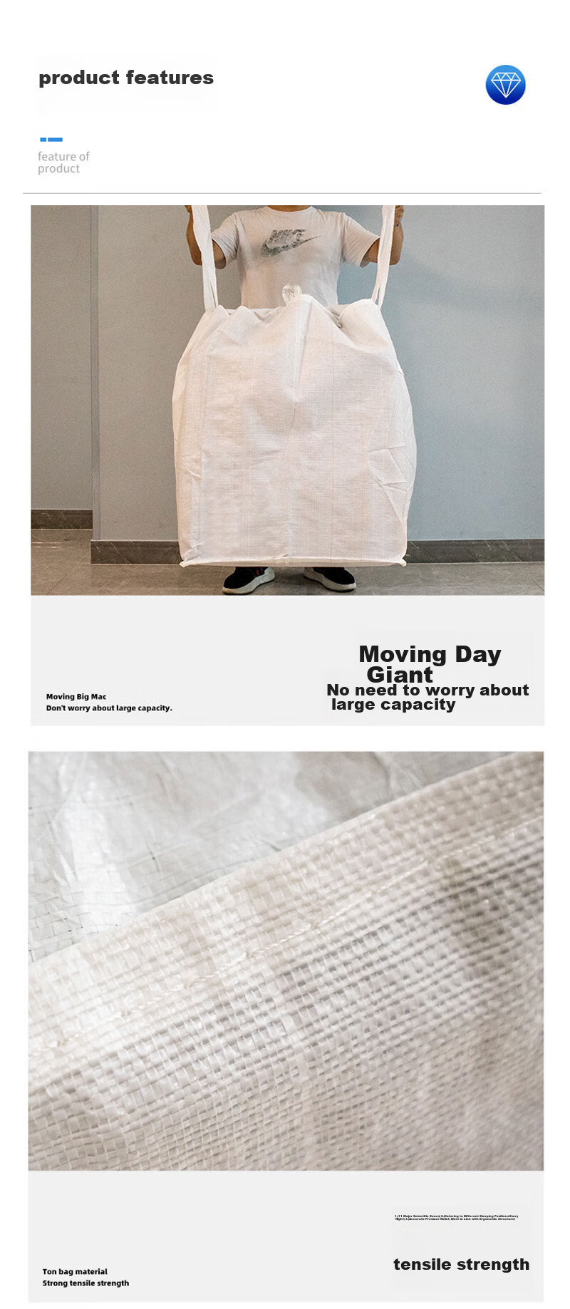 QDZX Moving Bags, Cardboard Boxes for Storage, Packing Bags for Quilts And Clothes, Luggage Moisture-Proof Bags, Dustproof Storage Bags, Medium Size, 1 Piece 3